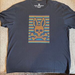 Psycho Bunny Men's Dark Blue Graphic Tee